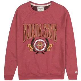 Homefield Adult/Unisex Vault Florida State Seal Design Tri-blend Crew Fleece - Crimson