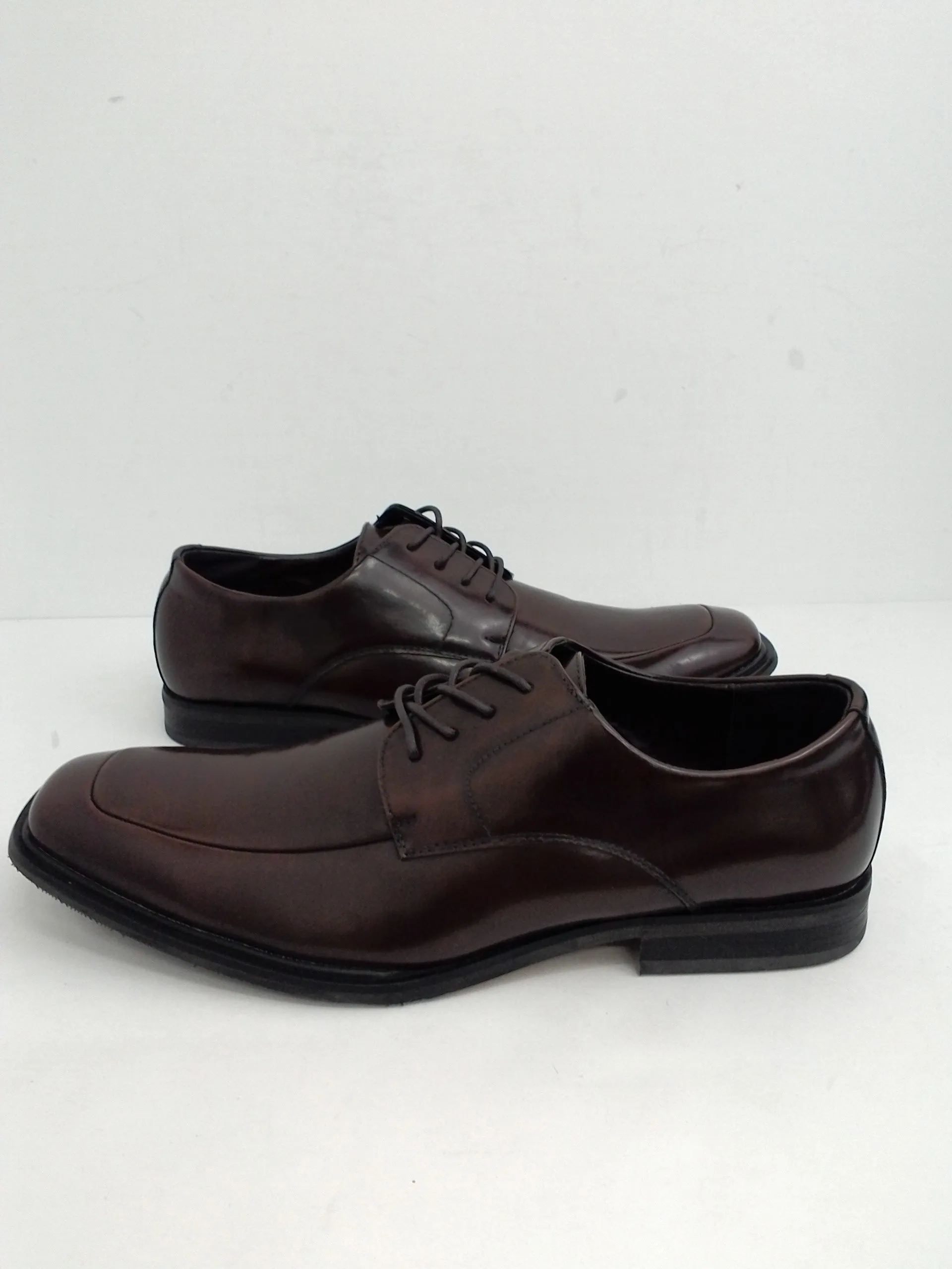 Optimized Title: Kenneth Cole Reaction Mens Brown Settle Moc-Toe Oxford Shoes, Size 10.5 Medium