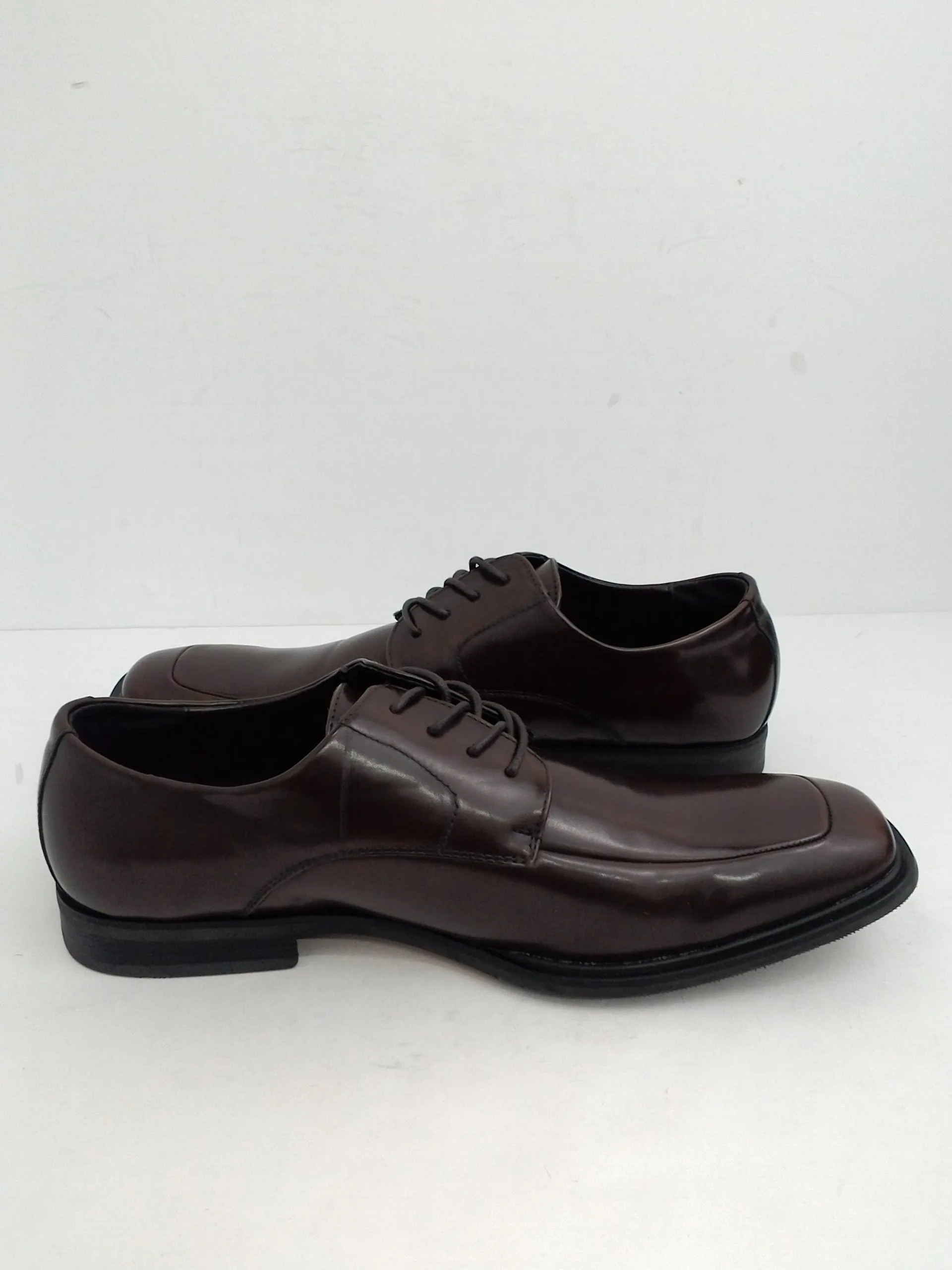 Optimized Title: Kenneth Cole Reaction Mens Brown Settle Moc-Toe Oxford Shoes, Size 10.5 Medium