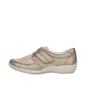 Ladies Strap Over Remonte Trainers Sneakers Ligt Bronze Metallic Wider Fit R7600-90 sale