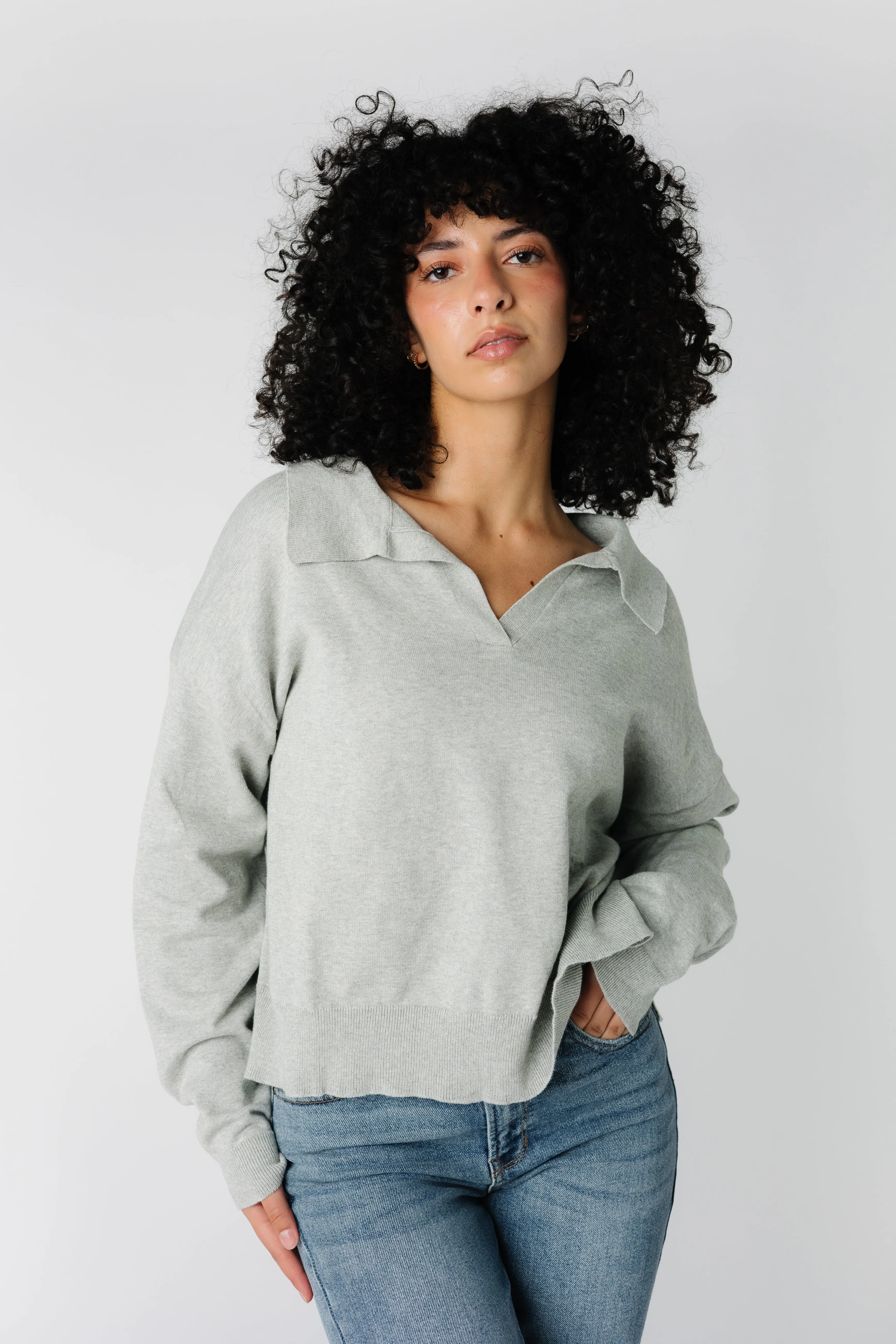 Lila V-Neck Collar Pull Over Sweater