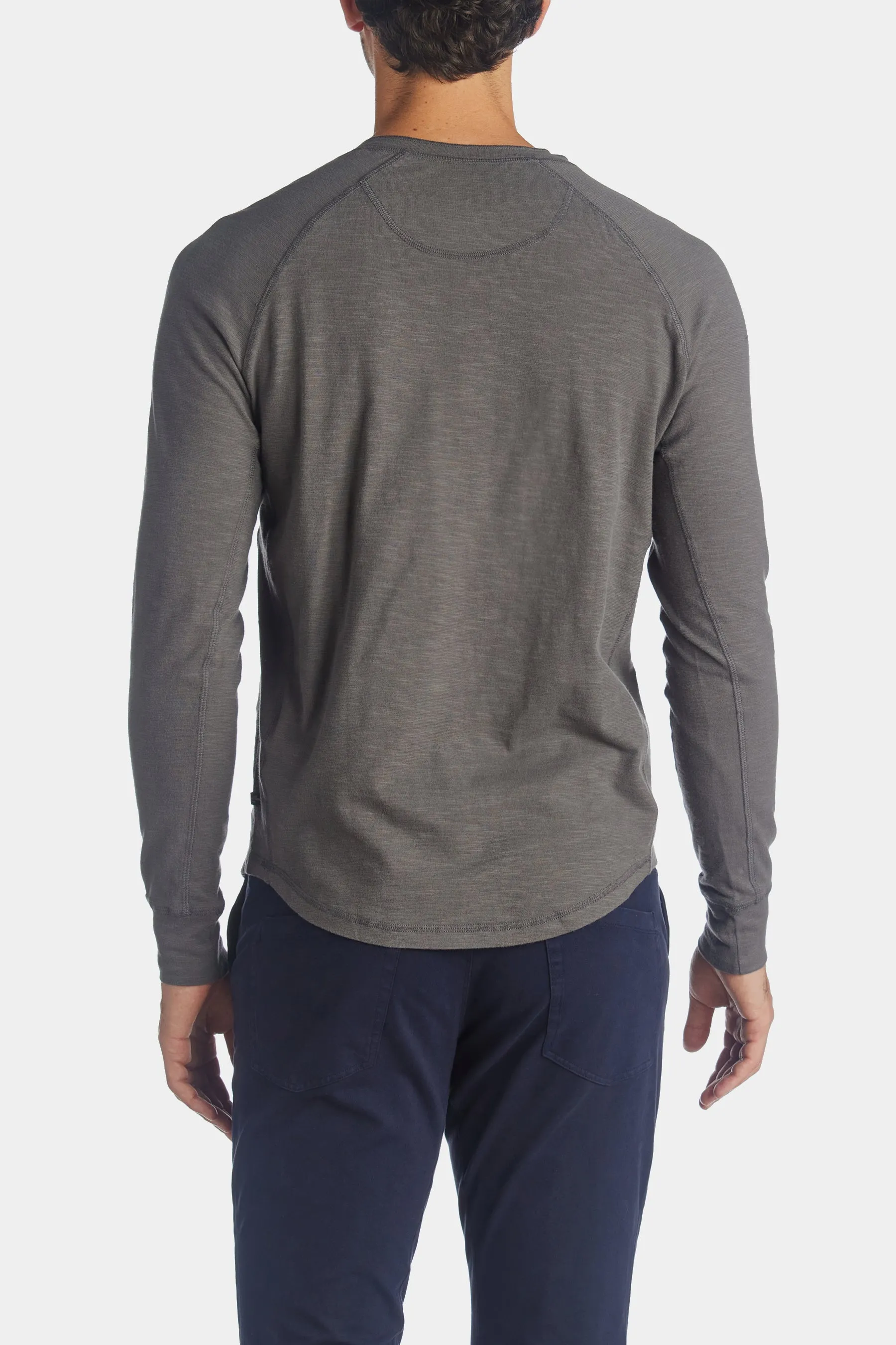 Long Sleeve Soft Slub Jersey Henley T-shirt