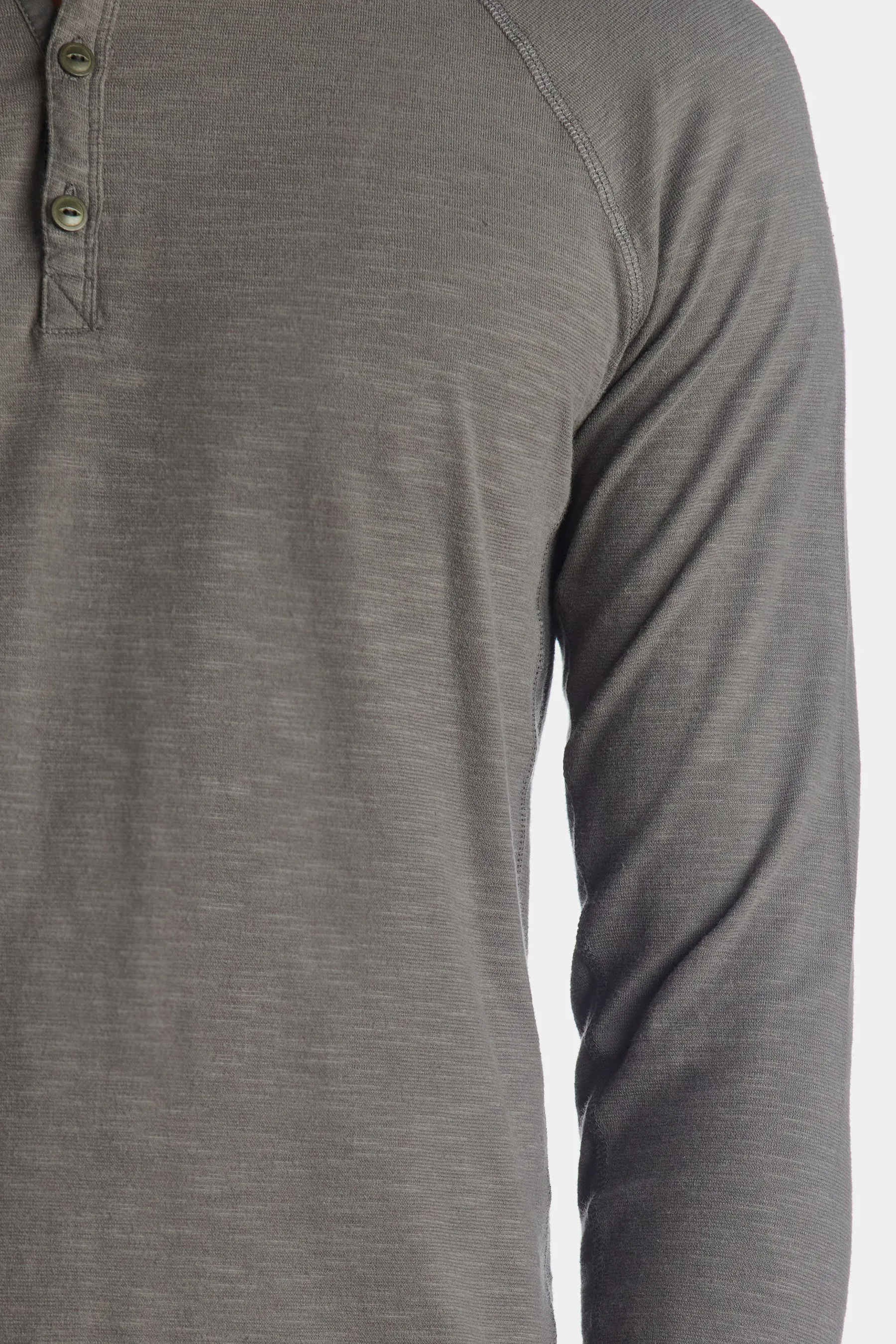 Long Sleeve Soft Slub Jersey Henley T-shirt