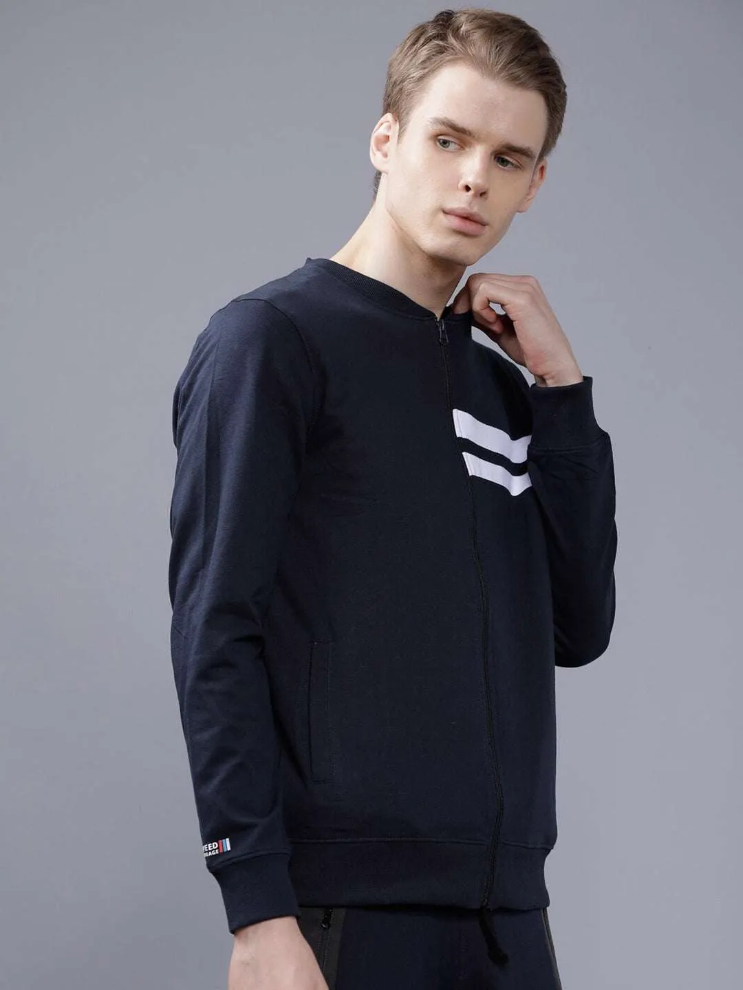 Men Baseball Collar Sweatshirt