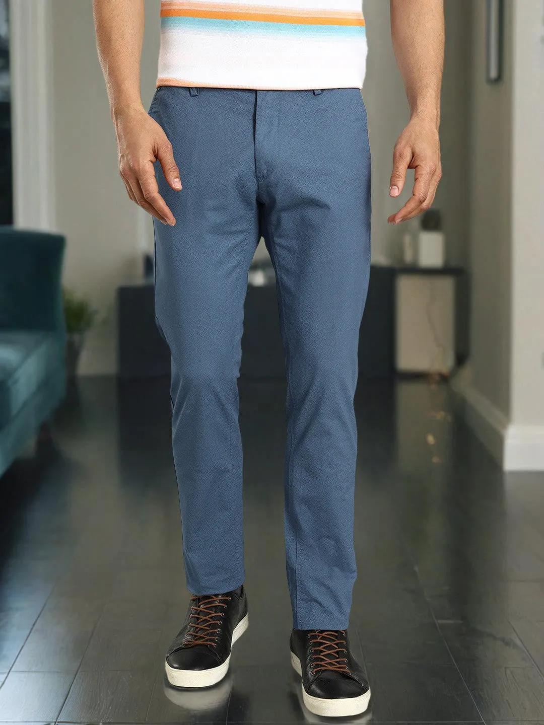 Men Brooklyn Fit Polyester Blend Trouser