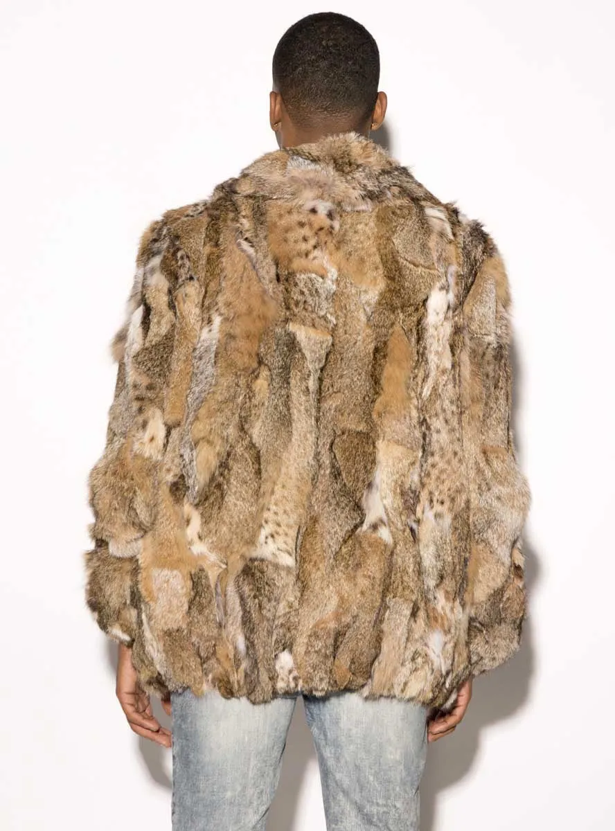 Men's Lynx Bobcat Fur Bomber Jacket