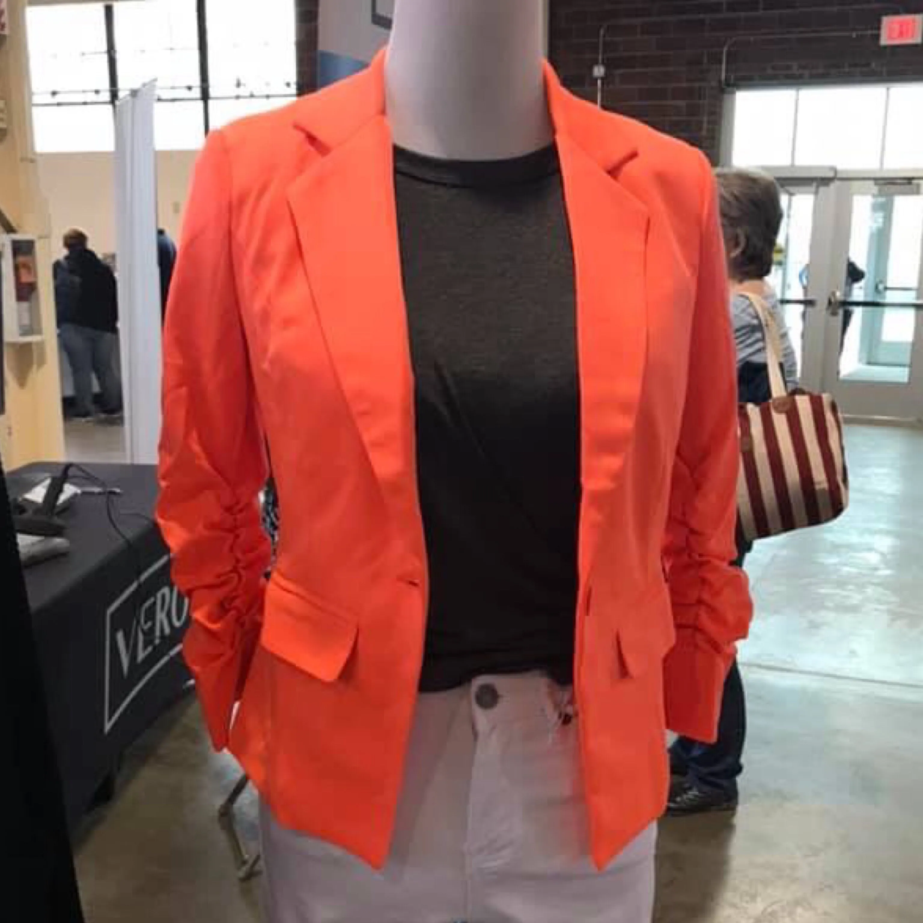 Neon Orange Give Me Ruched Short Blazer