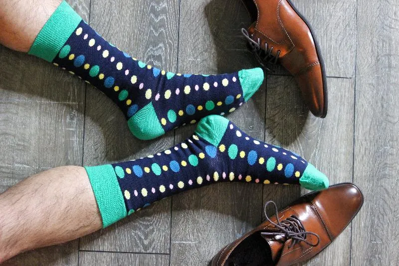 Polka Dot Pattern Colorful Crew Cotton Socks