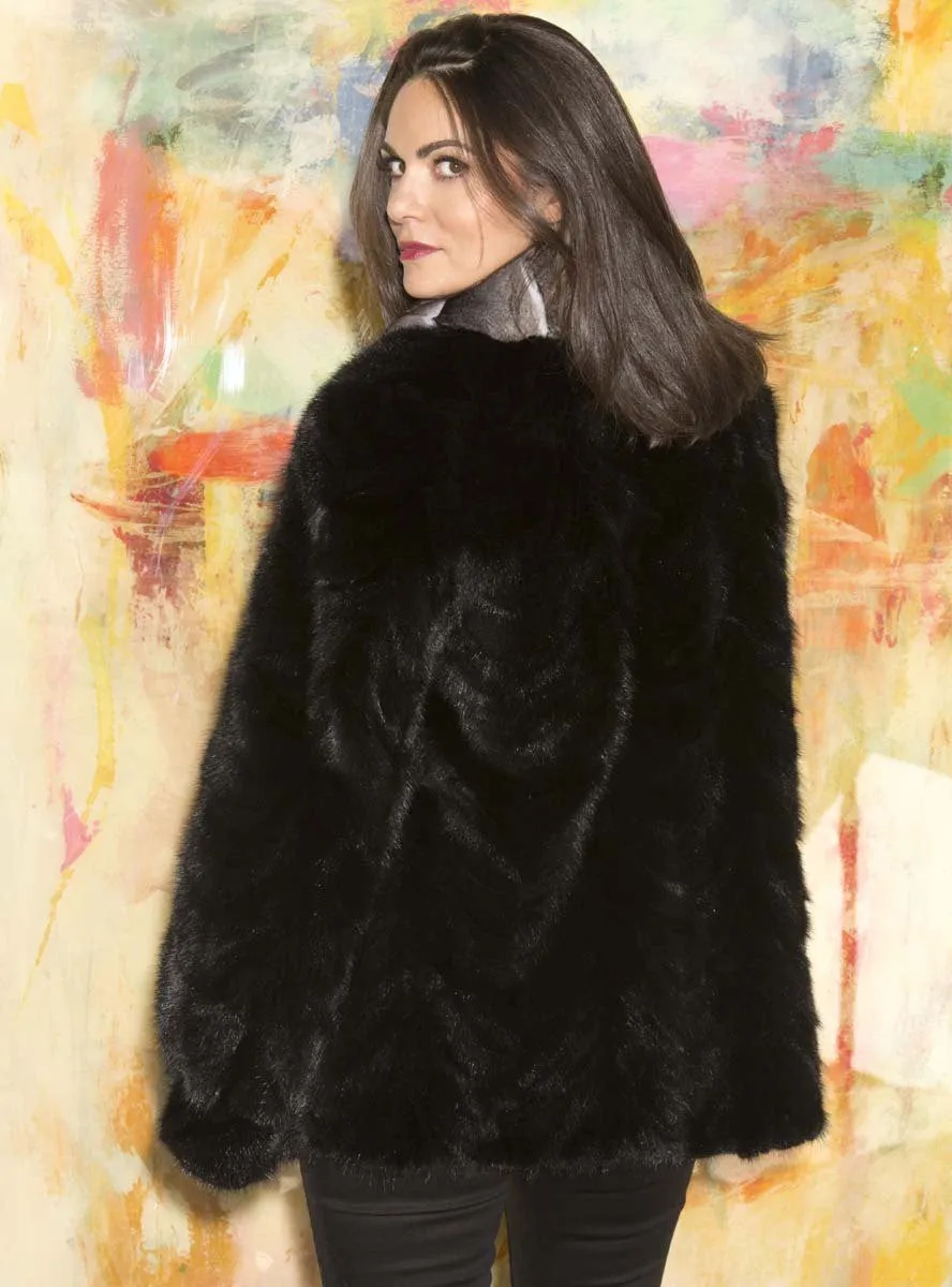 Ranch Mink Fur Jacket with Chinchilla Fur Collar