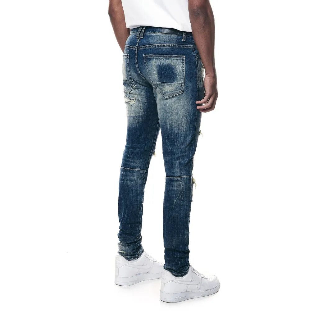 Rip & Repair Super Skinny Denim Jeans - Westport Blue