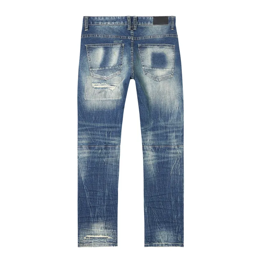 Rip & Repair Super Skinny Denim Jeans - Westport Blue