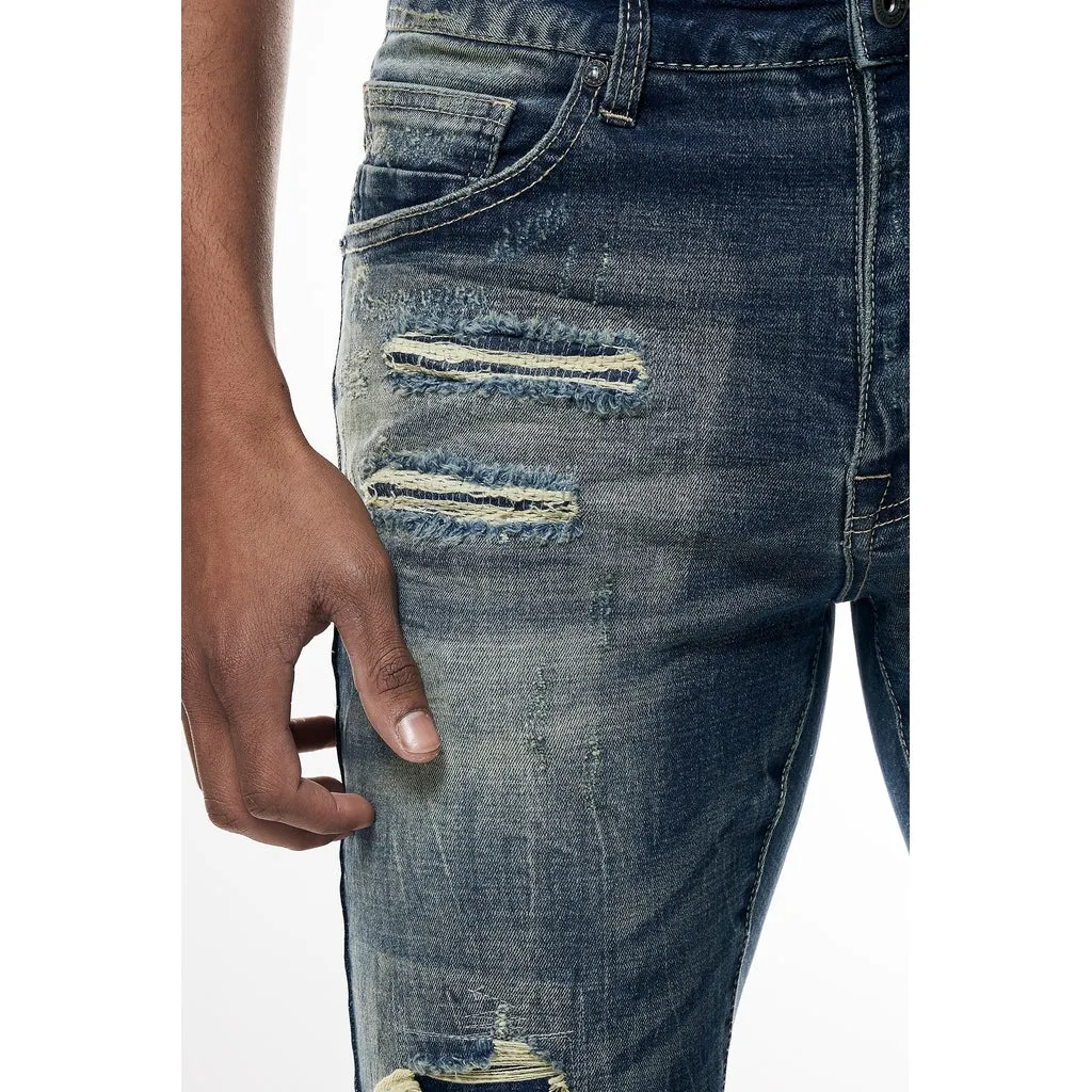 Rip & Repair Super Skinny Denim Jeans - Westport Blue