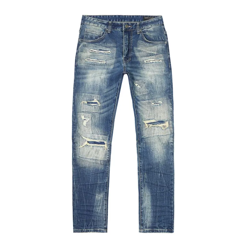 Rip & Repair Super Skinny Denim Jeans - Westport Blue