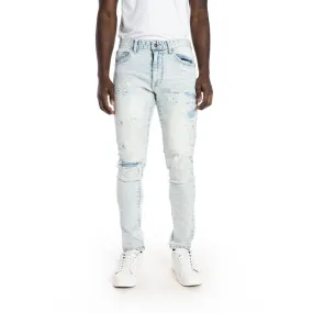 Rip And Repair Semi Basic Jeans - Greneda Blue