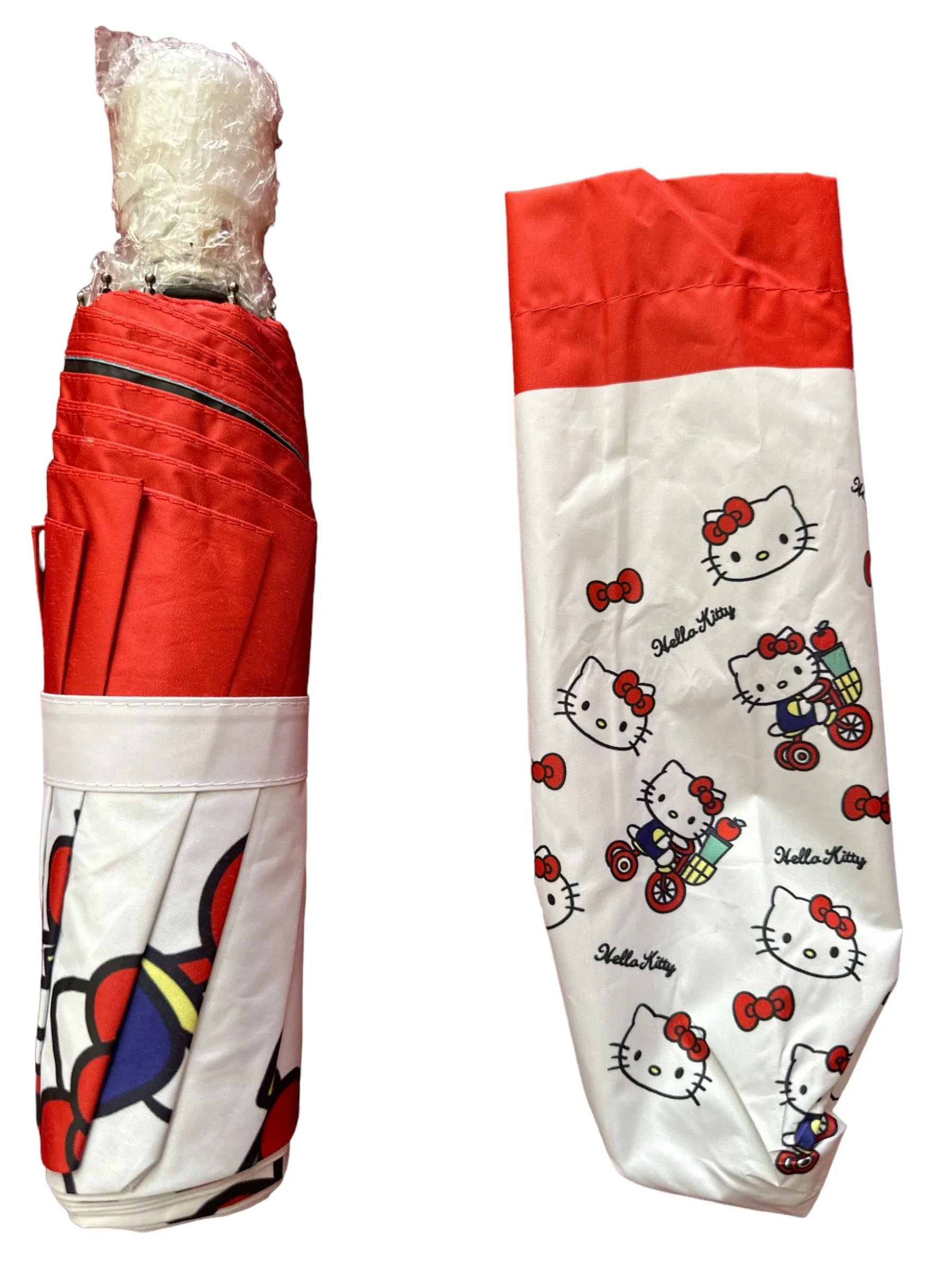 Sanrio Hello Kitty Pattern Automatic Folding Umbrella With UV Protection Cycling CY Cat