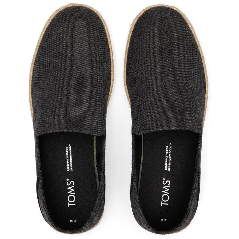 Santiago Jute-Wrapped Black Loafers