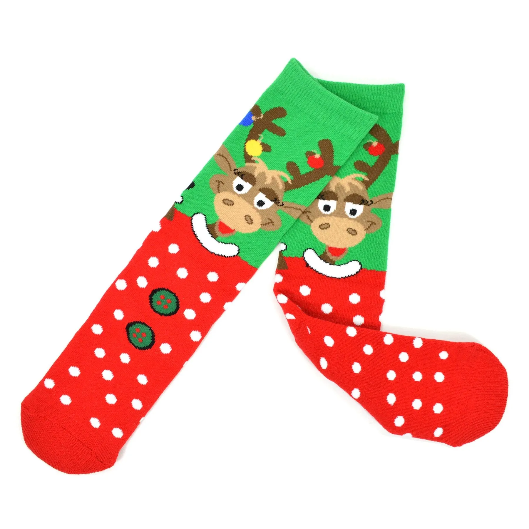 TeeHee Socks Women's Christmas Cotton Crew Deer (W1424)