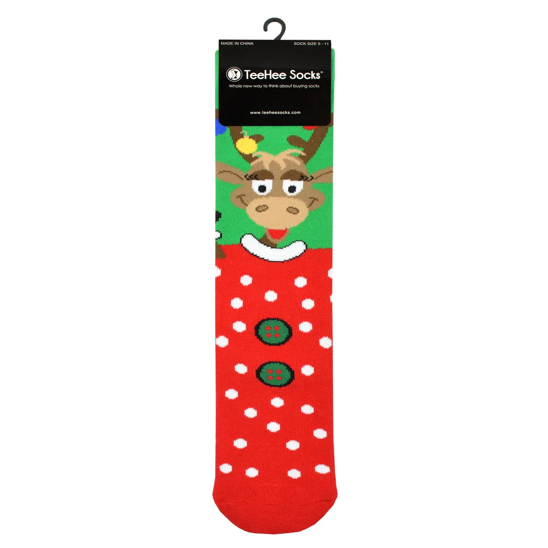 TeeHee Socks Women's Christmas Cotton Crew Deer (W1424)