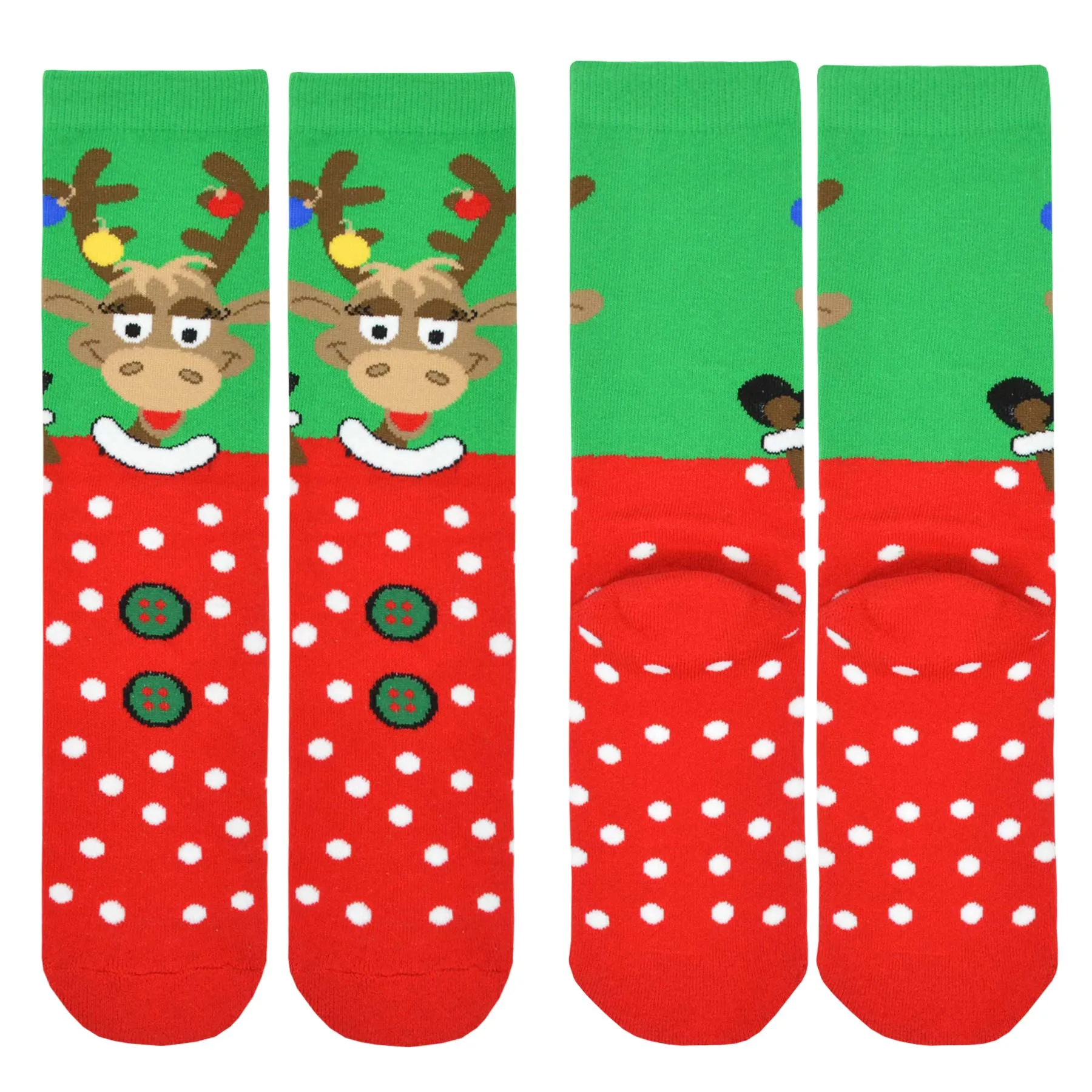 TeeHee Socks Women's Christmas Cotton Crew Deer (W1424)