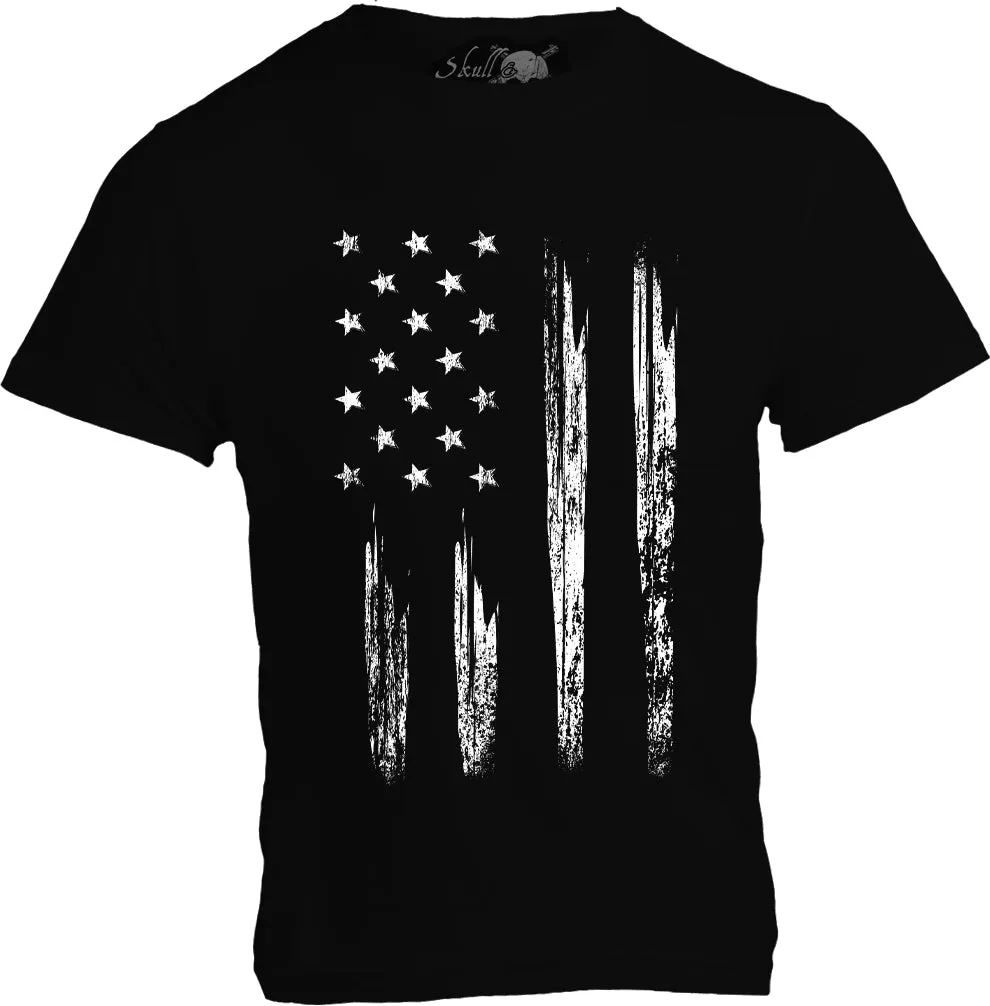 US Flag - Black - Children's T Shirt - Unisex