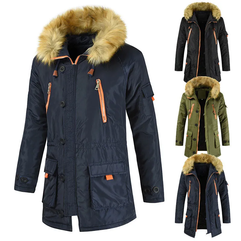 Winter Hot Style Thicken Casual Hooded Men Coat