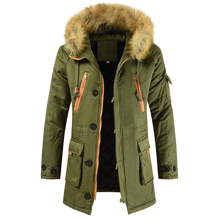 Winter Hot Style Thicken Casual Hooded Men Coat