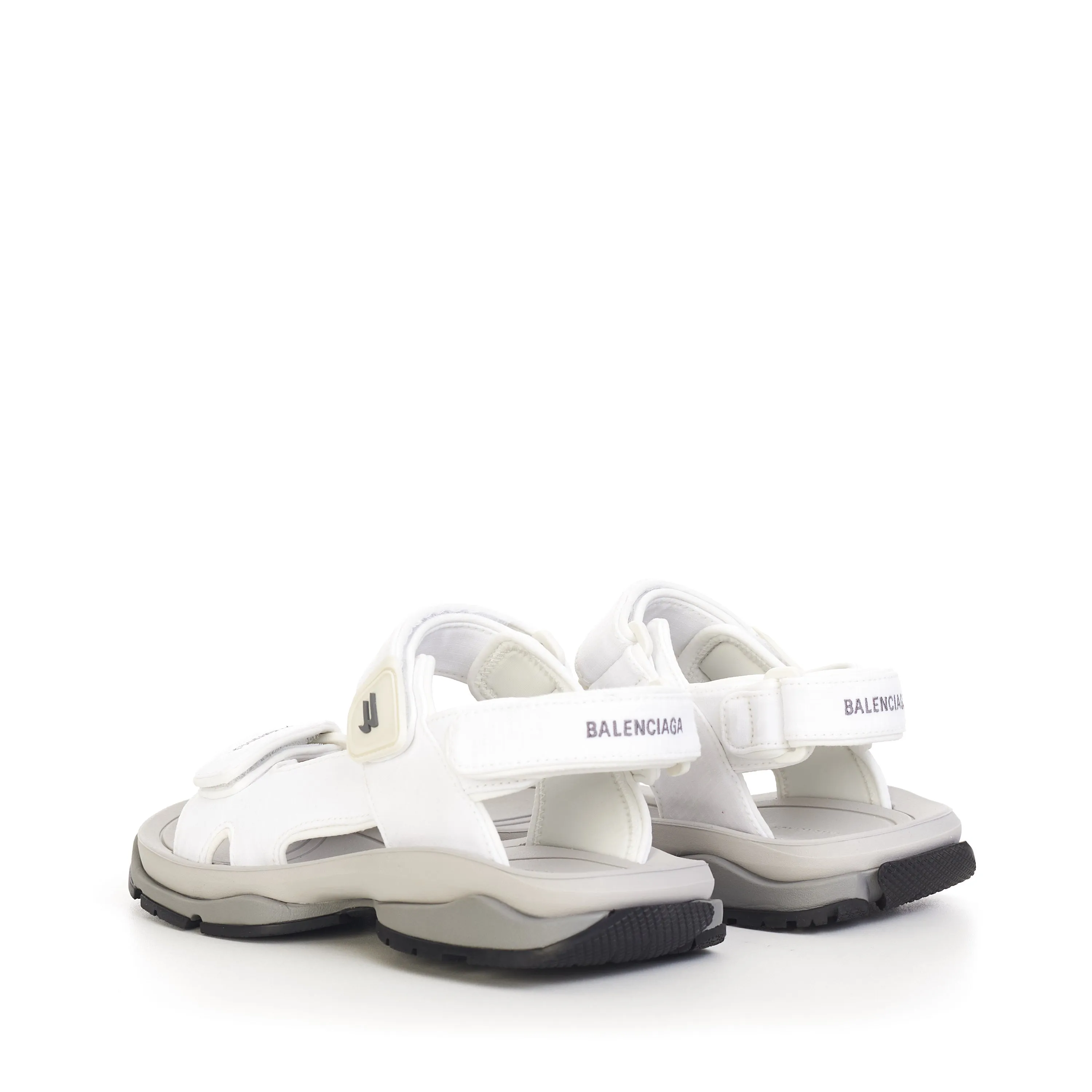 Women's Tourist Sandal In White, Grey & Black