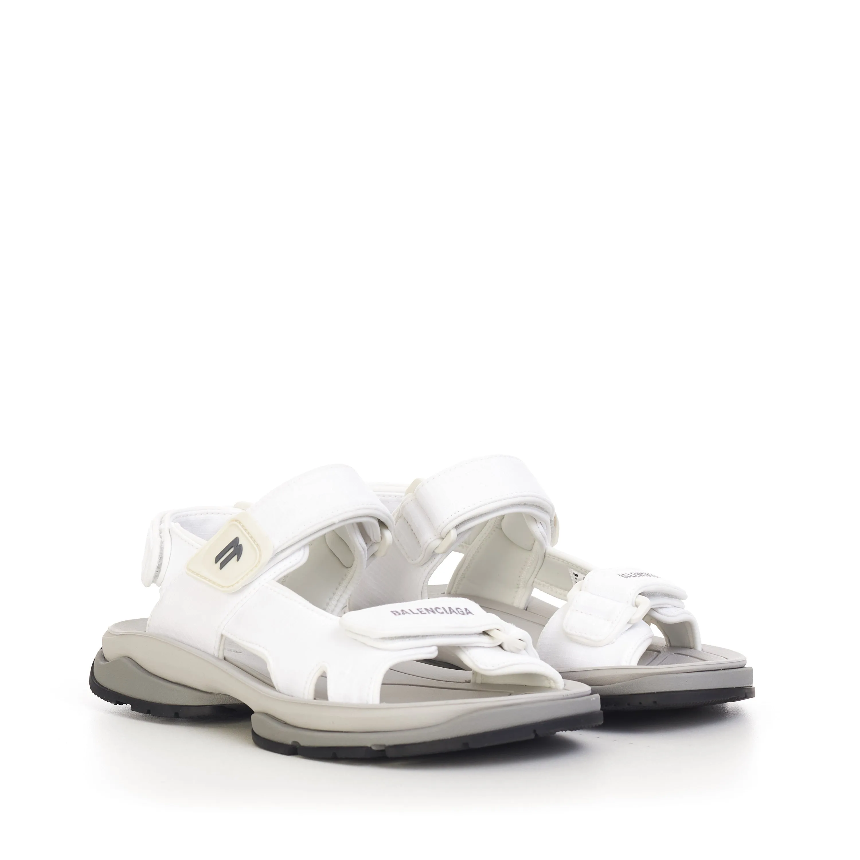 Women's Tourist Sandal In White, Grey & Black