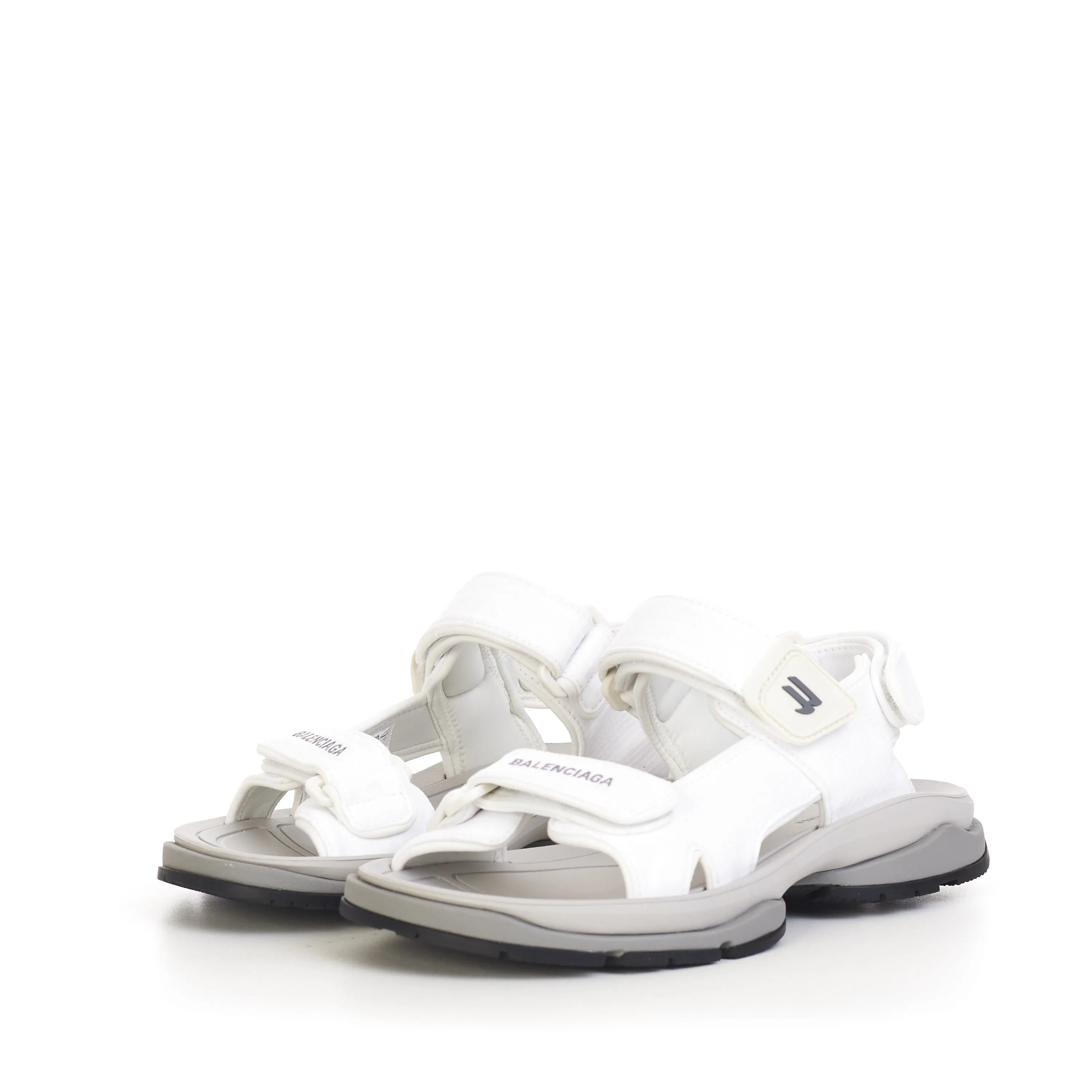 Women's Tourist Sandal In White, Grey & Black