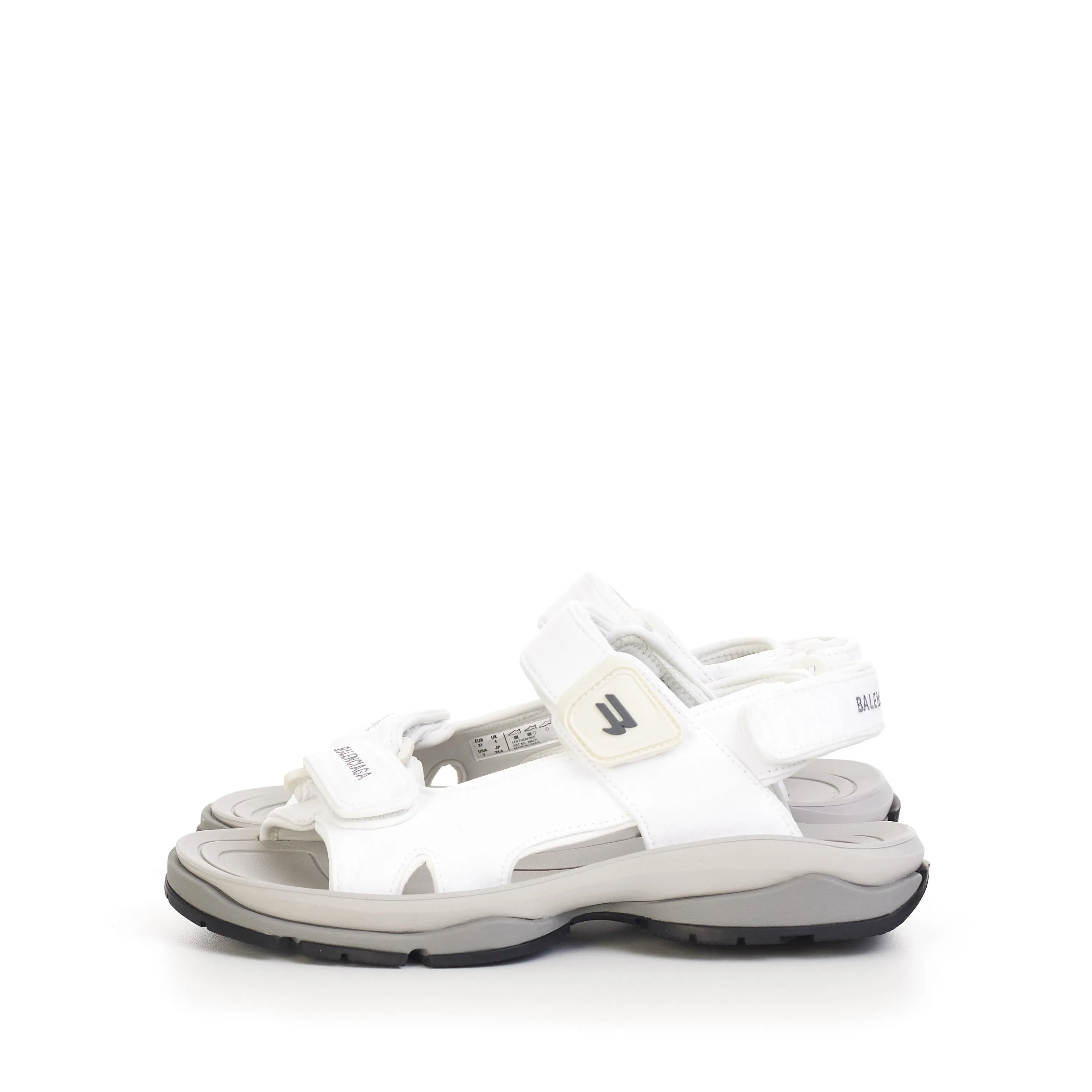 Women's Tourist Sandal In White, Grey & Black