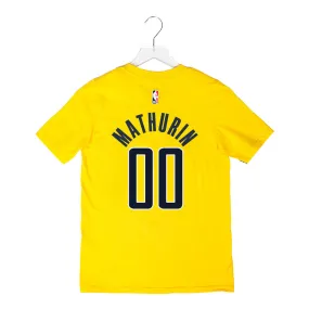 Youth Indiana Pacers #00 Bennedict Mathurin Statement Name and Number T-shirt in Gold by Jordan