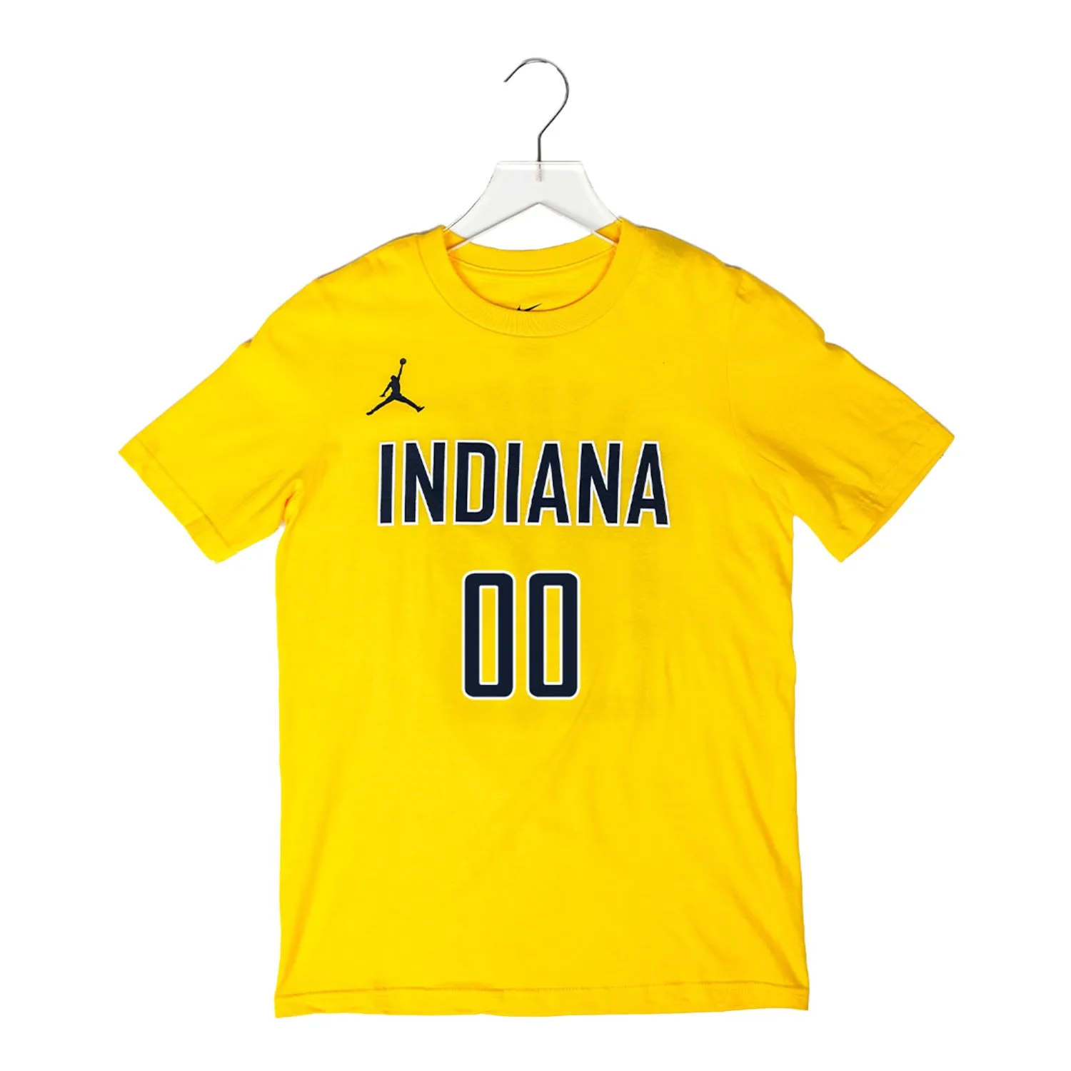 Youth Indiana Pacers #00 Bennedict Mathurin Statement Name and Number T-shirt in Gold by Jordan