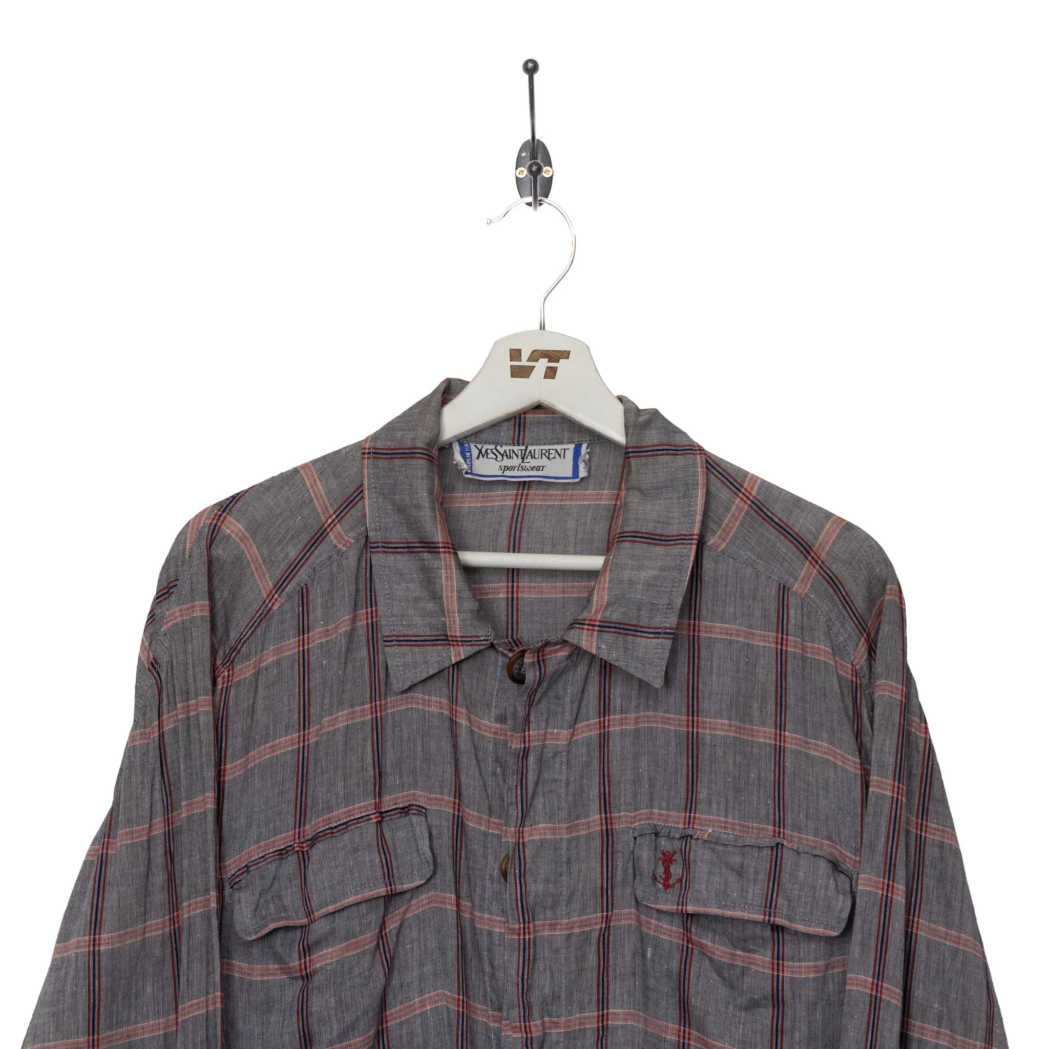 YSL Plaid Button Up Jacket